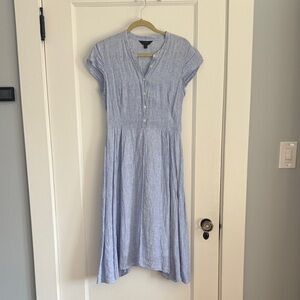 J. Crew Light Blue Button-Down Linen Dress